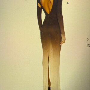 andreadamo destroyed jersy long dress